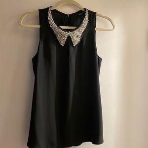 Black blouse with glittering collar